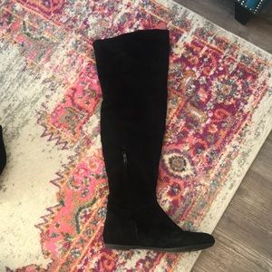 Over the knee black boots